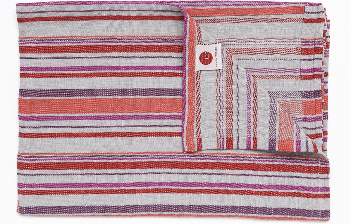 TINT TAFELKLEED 150X250 STRIPED SATIN CHILI