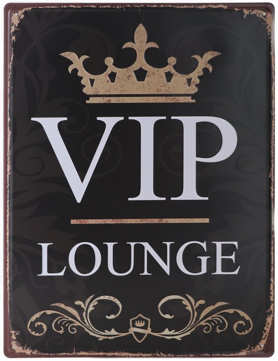 Wandbord – VIP Lounge – Shisha lounge – Mancave - Vintage - Retro -  Wanddecoratie – Reclame bord – Restaurant – Kroeg - Bar – Cafe - Horeca – Metal Sign - 30x40cm