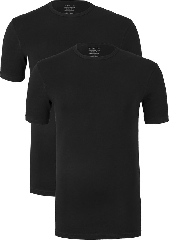 Claesen's Basics T-shirts (2-pack) - heren T-shirts O-hals - zwart - Maat: XXL