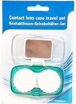 Contact lens case travel set with mirror Clear Purple or Green