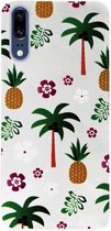 ADEL Siliconen Back Cover Softcase Hoesje Geschikt voor Huawei P20 - Ananas Palmbomen