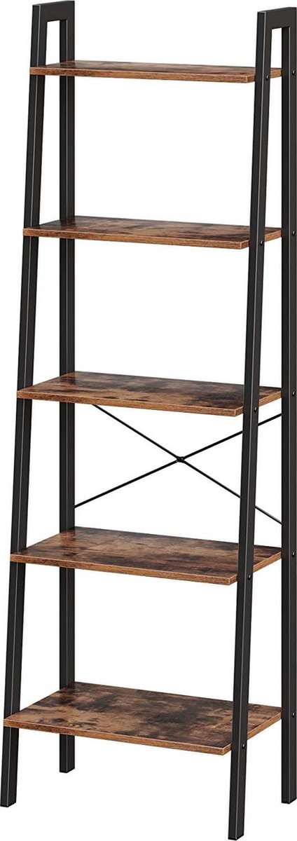 Trend24 - Kast - Boekenkast - 5 Laags - Rustiek Bruin