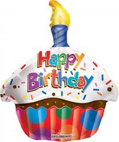Helium Ballon Cupcake Happy Birthday 45cm leeg