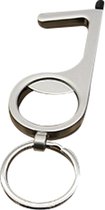 Promohigh Sleutelhanger/Flesopener - Zilver| Contactloos key | No Touch Key | No contact Hands Off | Touchscreen vriendelijk | Handige Tool | Multifunctioneel | Openen zonder aanra