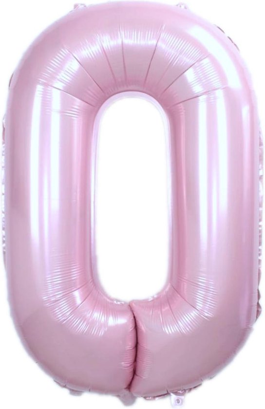Folie Ballon Cijfer 0 Jaar Roze 36Cm Verjaardag Folieballon Met Rietje