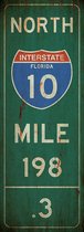 Signs-USA Verkeersbord - Mile Marker Amerika - Florida - grunge - Wandbord - 55 x 20 cm