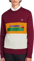 Fred Perry - Mixed Graphic Sweatshirt - Truien - S - Rood