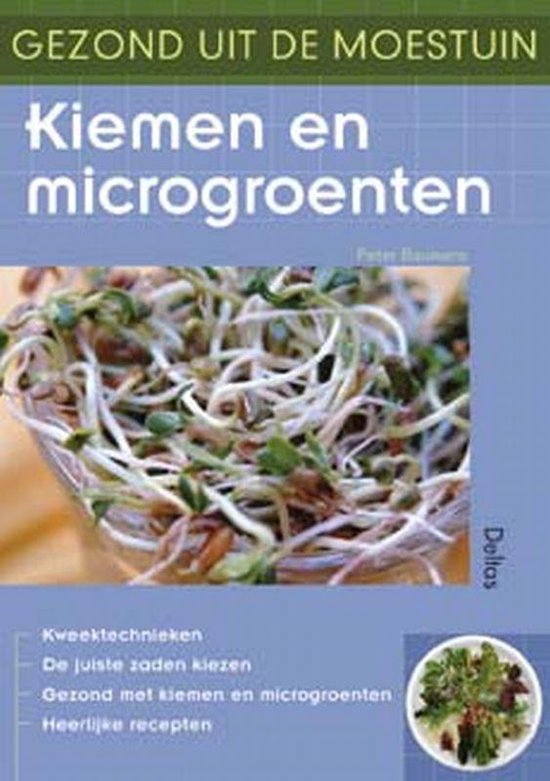 Cover van het boek 'Kiemen en microgroenten' van Peter Bauwens