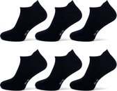 Chaussettes sneaker avec patte 6 paires - Zwart - Sneaker Chaussettes Homme Chaussettes Femme Multipack Unisexe Taille 39-42
