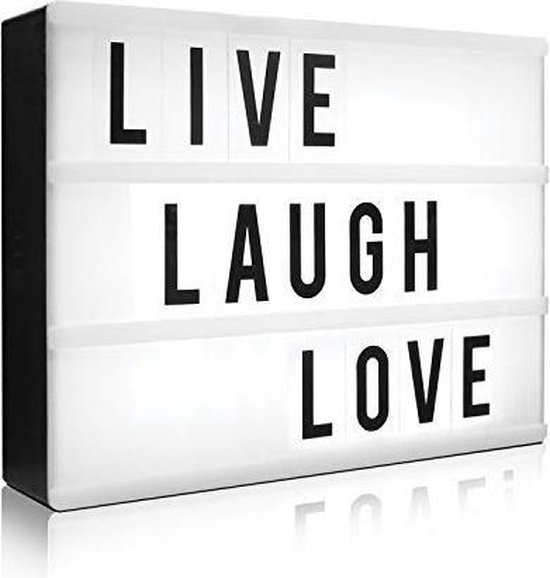 Cinema LightBox A4 LED - Letterbord met Licht - Inclusief 84 Letters - Zwart