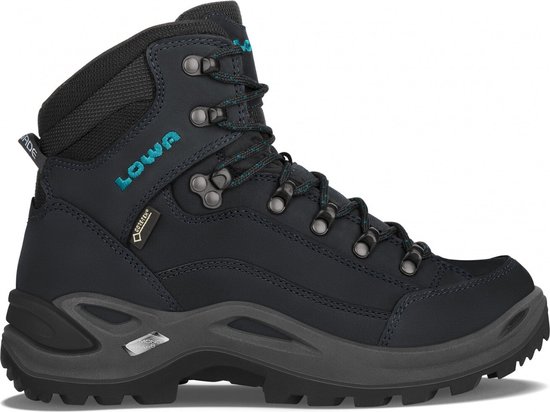 Lowa Renegade Gtx Mid Ws Wide - Dames waterdichte mid wandelschoenen - Asphalt/Turquoise