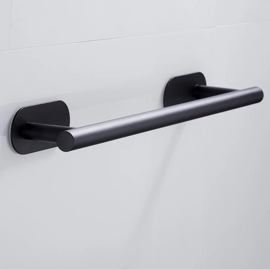 Handdoekrek – Zwart – 40 cm - Zelfklevend - 2 wandhaakjes | bol.com