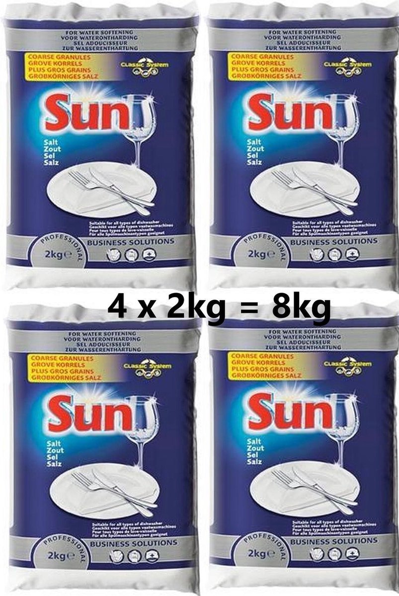 Sel régénérant Sun pour lave-vaisselle (4x1kg)