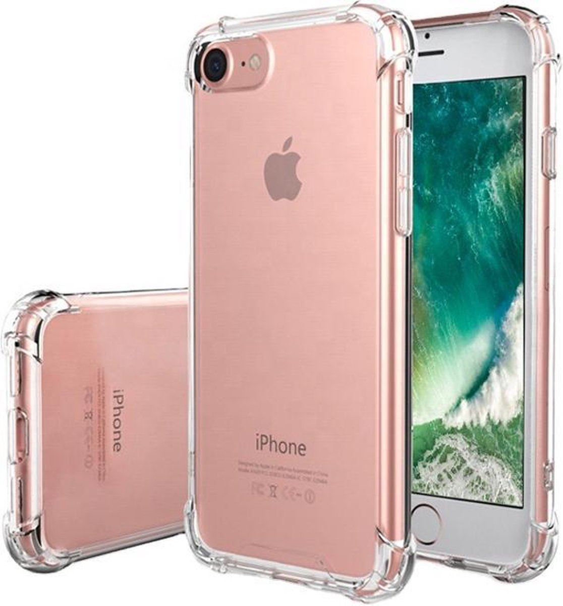 Transparant TPU Siliconen Case backcover Hoesje voor iPhone 8 (verstevigde randen)