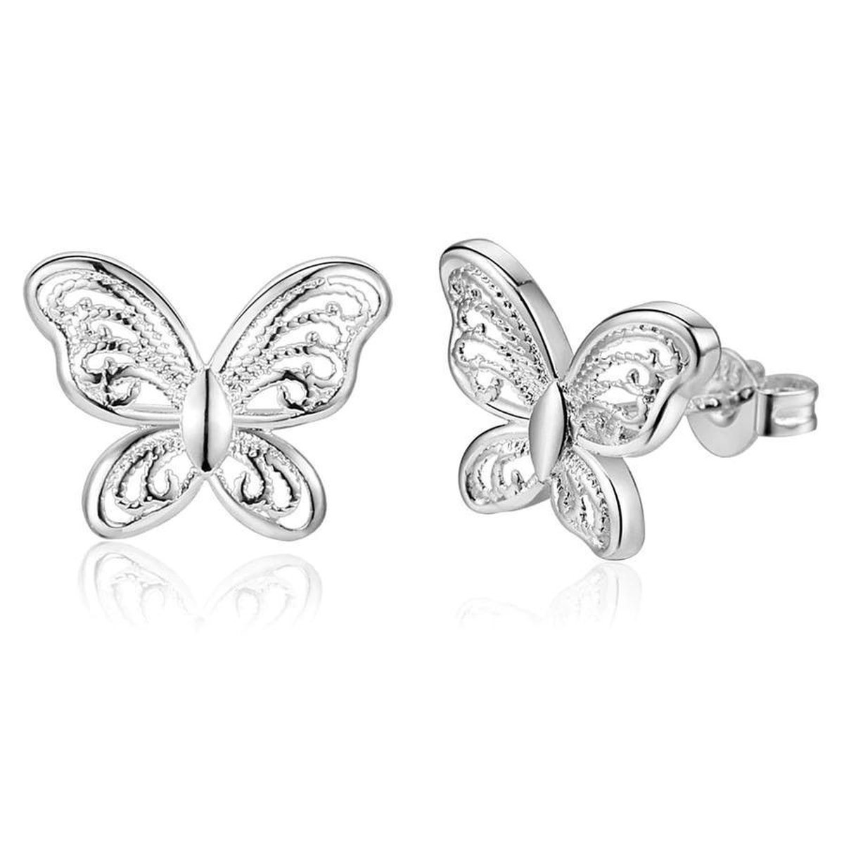 Oorbellen dames | vlinder oorbellen | zilverkleurige oorbellen | oorknoppen | oorbellen meisjes | cadeau voor vrouw | black friday 2023 | sinterklaas | kerstcadeau voor vrouw