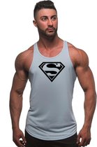 Grijze Tanktop sportshirt Size L met "Superman logo"