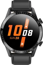 Belesy® Link - Smartwatch Dames - Smartwatch Heren - Horloge - Stappenteller - 1.4 inch - Kleurenscherm - Full Touch - Bluetooth Bellen - Leer - Zwart - Cadeau