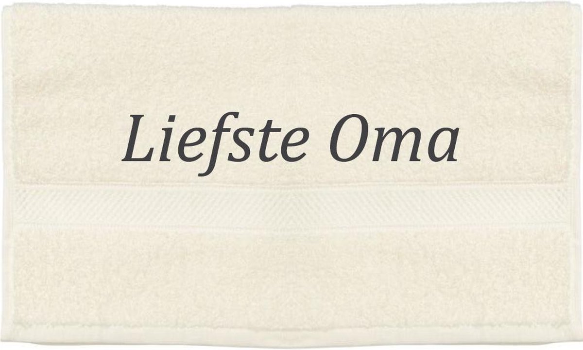 Handdoek - Liefste Oma - 100x50cm - Creme