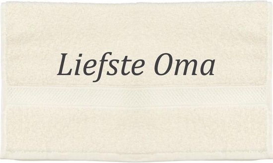 Handdoek - Liefste Oma - 100x50cm - Creme