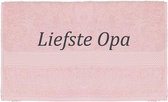Handdoek - Liefste Opa - 100x50cm - Roze