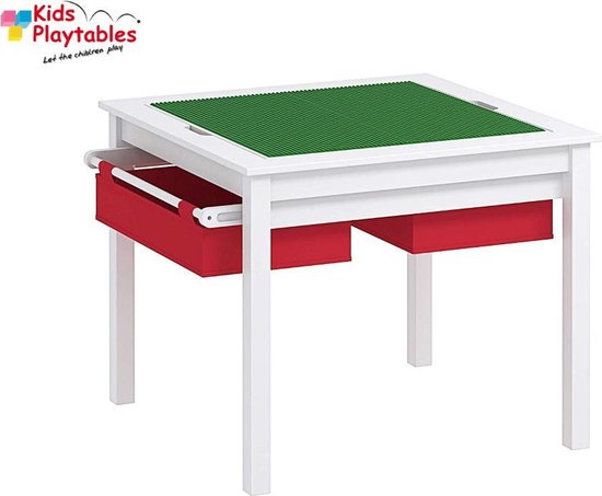 Bourgeon veeg Uiterlijk Speeltafel Vierkant geschikt voor LEGO® met 2x stoeltjes - Kindertafel met  veel... | bol.com