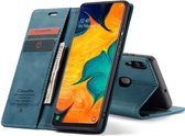 CASEME - Samsung Galaxy A40 Retro Wallet Case - Blauw