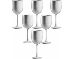 Plastic wijnglazen wit 48cl Onbreekbaar - 6 stuks