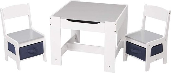 eb groentje aardbeving Kindertafel en stoeltjes - Kindertafel met stoeltjes van hout - 1 tafel en  2 stoelen... | bol.com