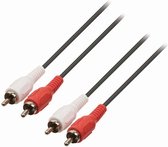 Nedis Stereo-Audiokabel | 2x RCA Male | 2x RCA Male | Vernikkeld | 10.0 m | Rond | Rood / Wit | Polybag