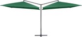 vidaXL Parasol dubbel met stalen paal 250x250 cm groen