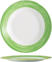Arcoroc Brush - Dinerborden - Groen - 23,5cm - (Set van 6) En Yourkitchen E-kookboek - Heerlijke Smulrecepten