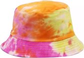 Bucket Hat Tie-Dye - 2 in 1 Hoed Festival Zomer - Oranje Roze