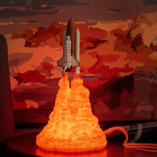 Raket Lamp - 3D Nachtlamp Space Shuttle - Lamp voor Ruimte Liefhebbers -  Ruimtevaart -... | bol.com