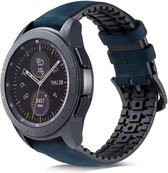 Fungus - Smartwatch bandje - Geschikt voor Samsung Galaxy Watch 3 45mm, Gear S3, Huawei Watch GT 2 46mm, Garmin Vivoactive 4, 22mm horlogebandje - PU leer - Kort - Blauw