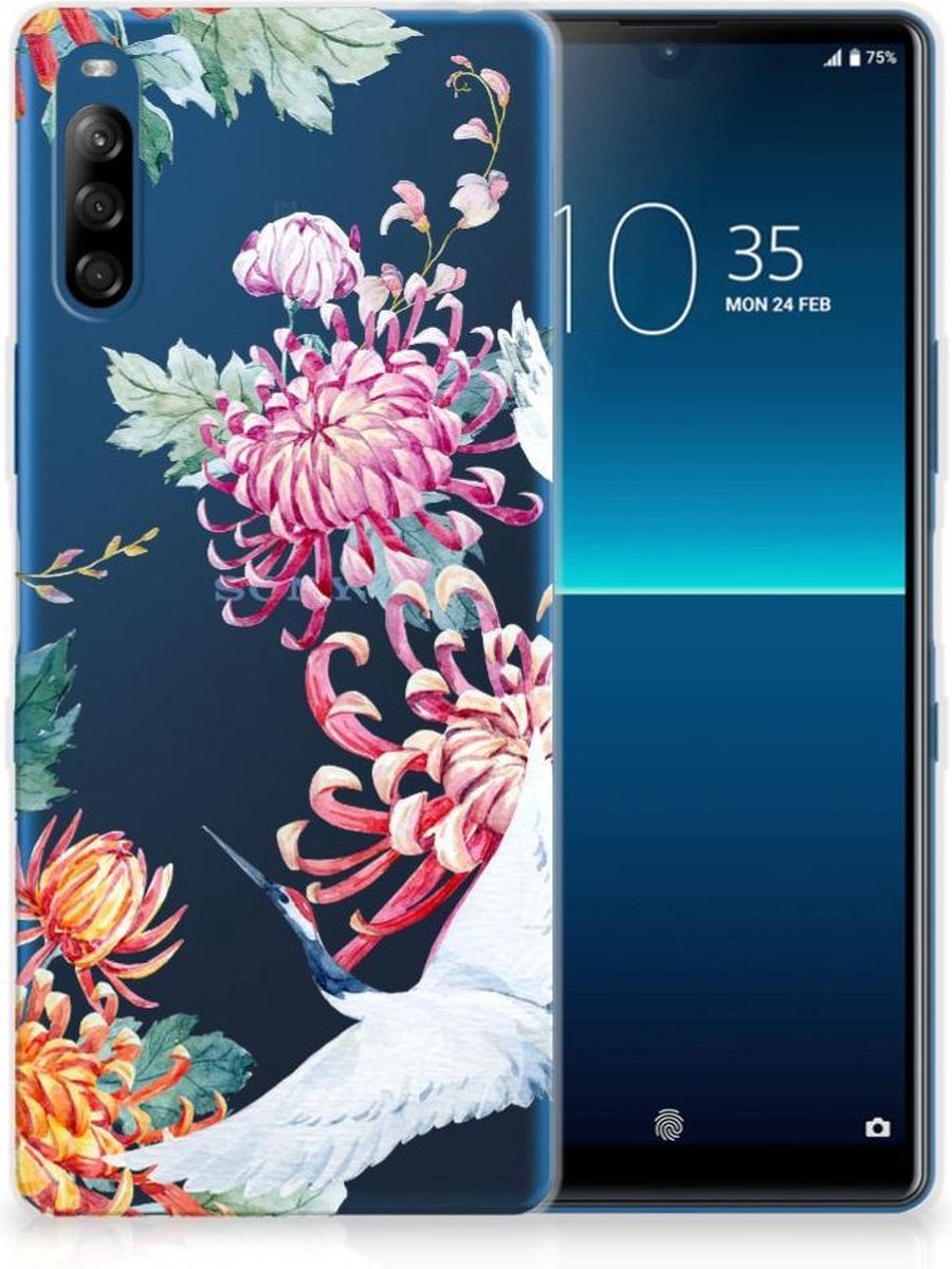 Sony Xperia L4 TPU Hoesje Bird Flowers