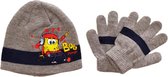 Spongebob - Winterset - Muts & Handschoenen - Model "Disco Spongebob!" - Grijs & Blauw - 54 cm