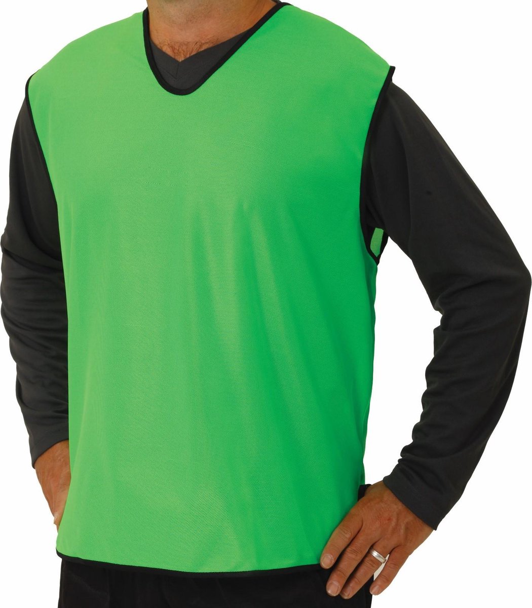 10 x Pirotti mesh trainingsovergooier / hesje - fluor groen - maat: small