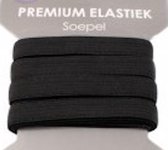 stevig band elastiek - zwart - 12 mm breed bandelastiek - voor kleding of mondkapjes - blister 1,2 cm x 5 meter