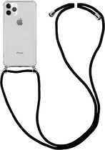 Apple iPhone 11 Pro Max Hoesje Hybride Back Cover met Koord Zwart