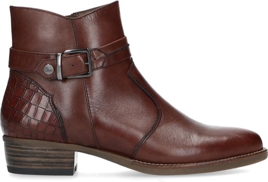 No Stress - Dames - Bruine enkellaarsjes met crocoprint - Maat 38 | bol.com
