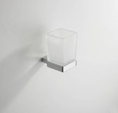 Saqu Soft square Glashouder met glas 6x8,6x9,5 cm Chroom