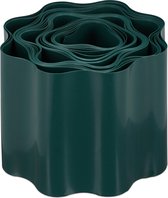Relaxdays grasrand flexibel - borderrand golvend - 9 meter - kunststof - 10 cm hoog - groen