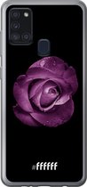 Samsung Galaxy A21s Hoesje Transparant TPU Case - Purple Rose #ffffff