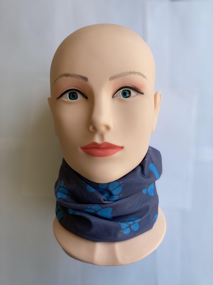 1+1 gratis nekwarmer (poot blauw + blauw uni) voor sport, motorsport, recreatie, skiën, jaarrond te dragen - unisex, one size, multifuncioneel