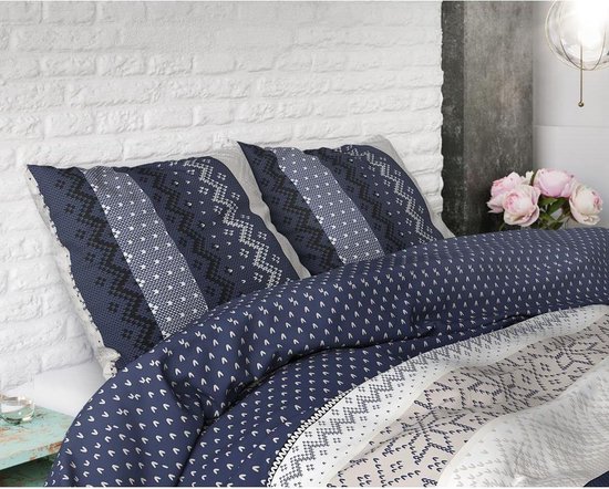 Sleeptime Elisabeth - Dekbedovertrekset - Lits-Jumeaux - 240x200/220 + 2 kussenslopen 60x70 - Donker Blauw van Merkloos — afbeelding 4