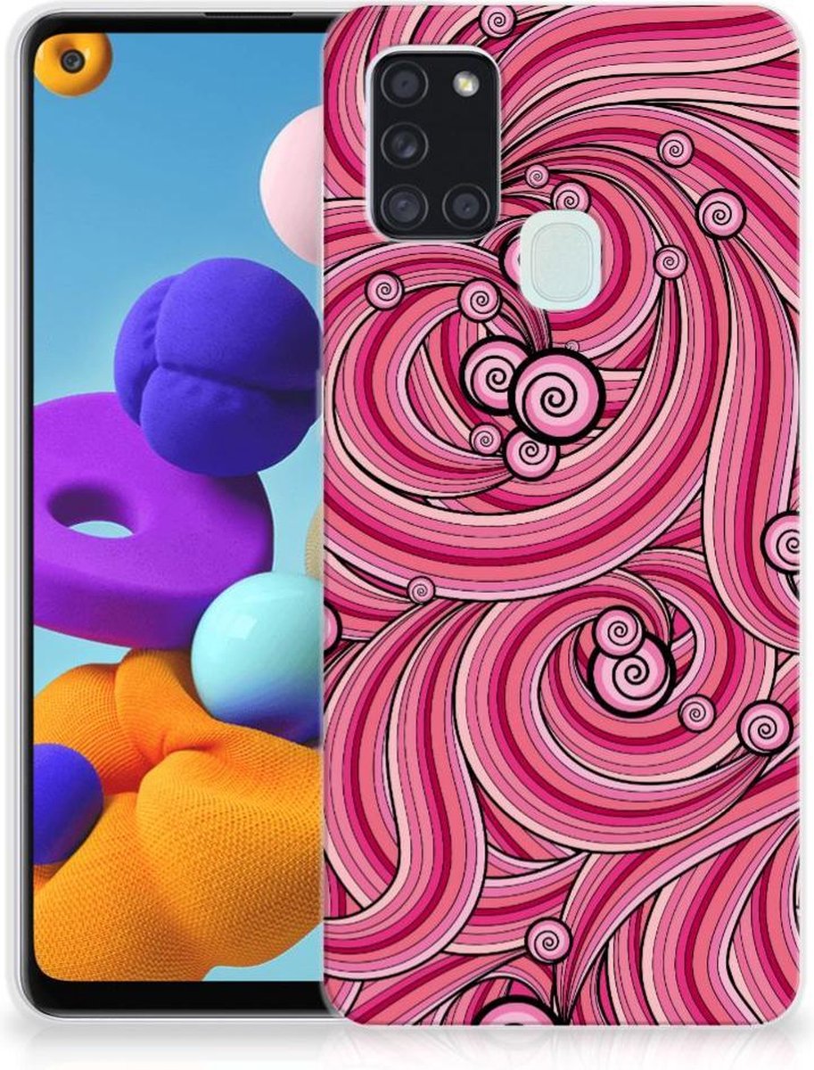 Samsung Galaxy A21s Hoesje maken Swirl Pink