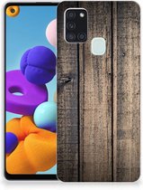 Telefoon Hoesje Geschikt voor Samsung Galaxy A21s Leuk TPU Back Cover Steigerhout