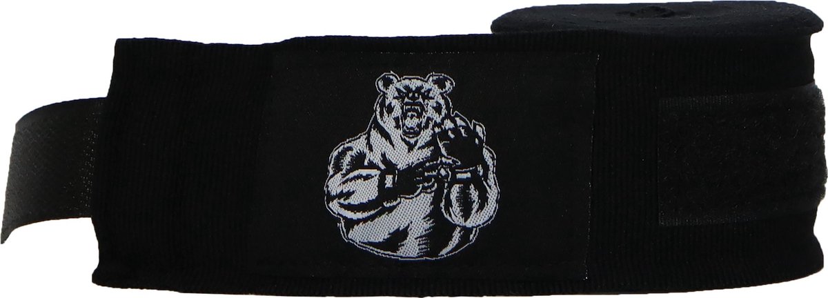 ORCQ Bear boxing handwraps- Boks Wraps - Boksbandages - Kickboks bandage - Paar - 450cm Zwart - Orcq