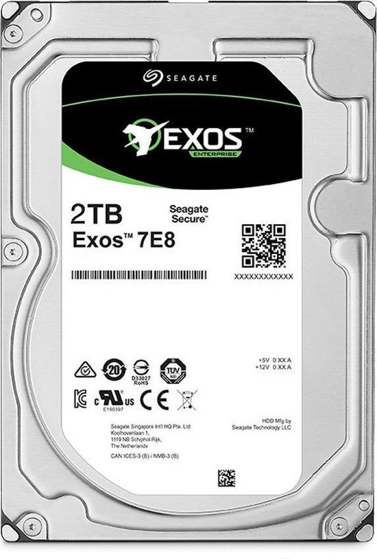 Exos 7E8 2TB 512n SATA 256Mb 6Gb/s 7.2K