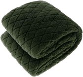 Unique Living Ezra - Fleece - Plaid - 150x200 cm - Dark Green